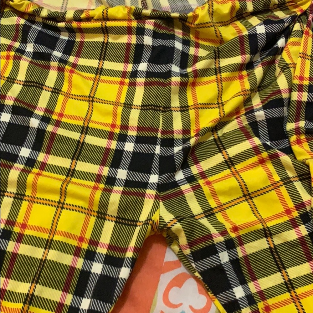 yellow plaid pants